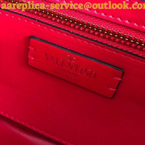 Replica Valentino Roman Stud Medium Chain Bag In Red Nappa Leather 9