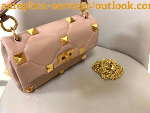 Replica Valentino Roman Stud Medium Chain Bag In Rose Cannelle Nappa Leather 6