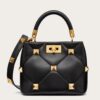 Replica Valentino Roman Stud Medium Chain Bag In Dark Brown Nappa Leather 19