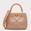 Replica Valentino Roman Stud Small Handle Bag In White Nappa Leather 11