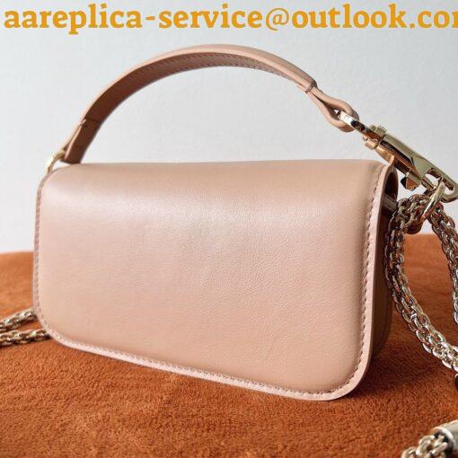 Replica Valentino Small Loco Shoulder Bag in Powder Beige Leather 7