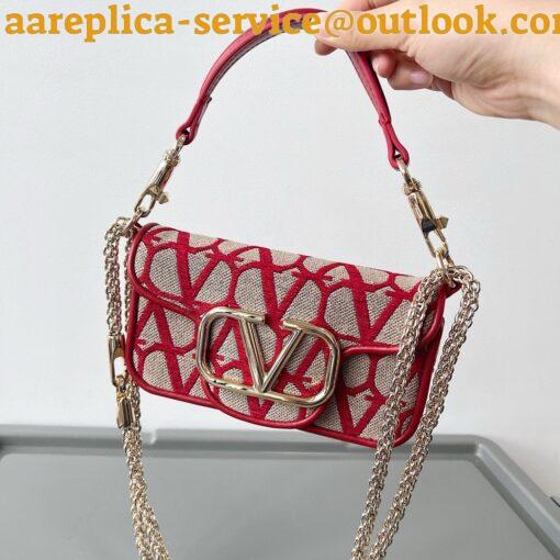 Replica Valentino Small Loco Shoulder Bag in Red Toile Iconographe 8