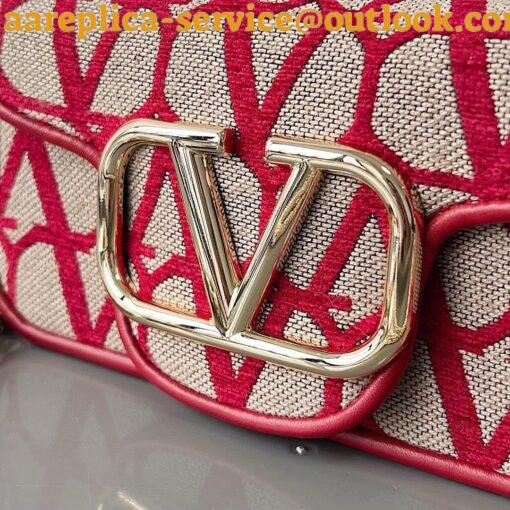 Replica Valentino Small Loco Shoulder Bag in Red Toile Iconographe 11