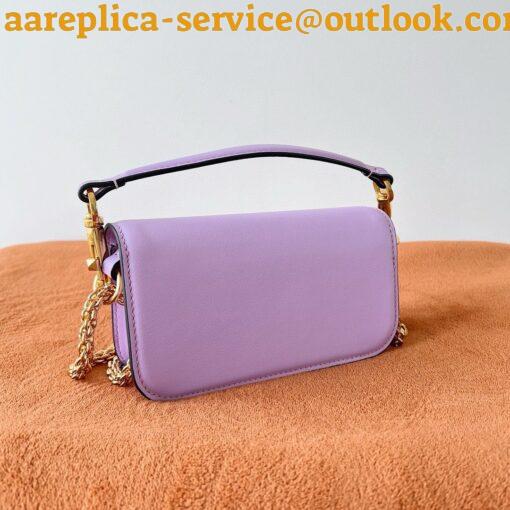 Replica Valentino Small Loco Shoulder Bag in Wisteria Calfskin 3