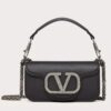 Replica Valentino Small Loco Shoulder Light Green Bag with Crystals Logo 22