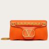 Replica Valentino Stud Sign Shoulder Bag In Pink Nappa Leather 12