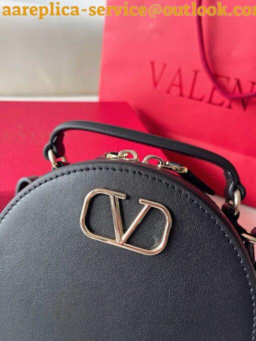 Replica Valentino VLogo Signature Mini Bag in Black Calfskin 5