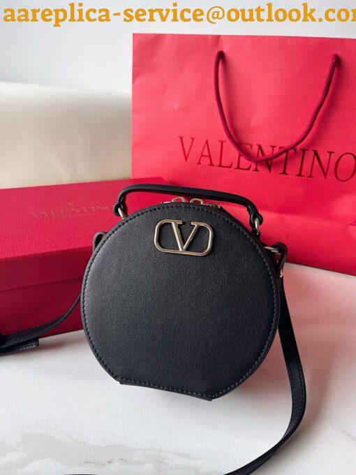 Replica Valentino VLogo Signature Mini Bag in Black Calfskin 7