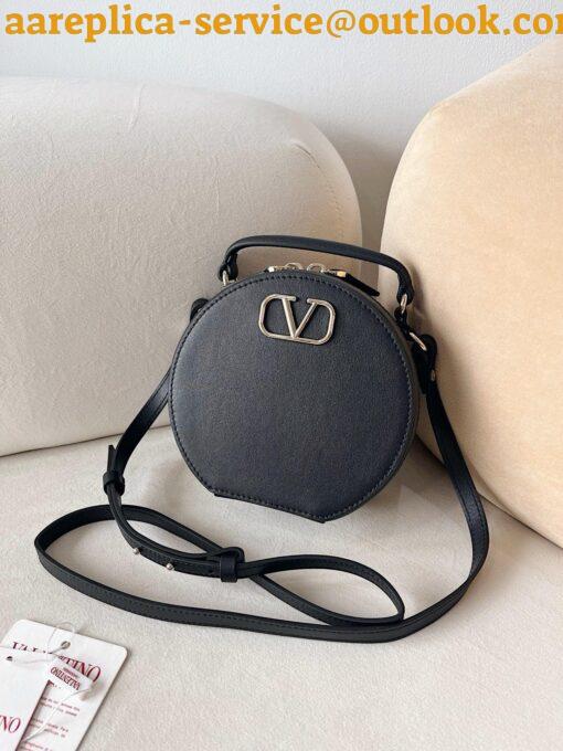 Replica Valentino VLogo Signature Mini Bag in Black Calfskin 9