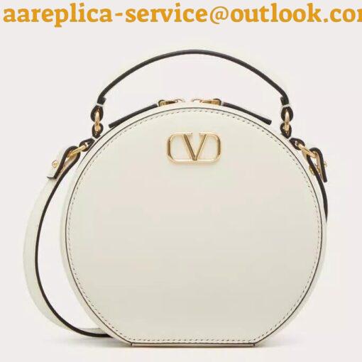 Replica Valentino VLogo Signature Mini Bag in White Calfskin