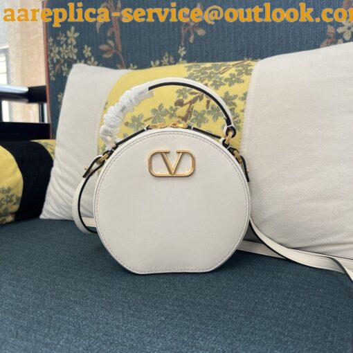 Replica Valentino VLogo Signature Mini Bag in White Calfskin 7