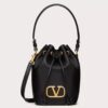 Replica Valentino VLogo Moon Small Hobo Bag with Chain in Black Leather 13