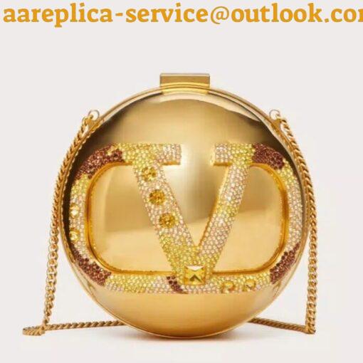 Replica Valentino VLogo Signature Spherical Metal Minaudiere